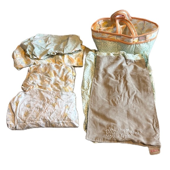 Dr. Seuss Baby Bedding Set with Tote Oh The Places You’ll Go Trend Lab Green - Picture 1 of 9